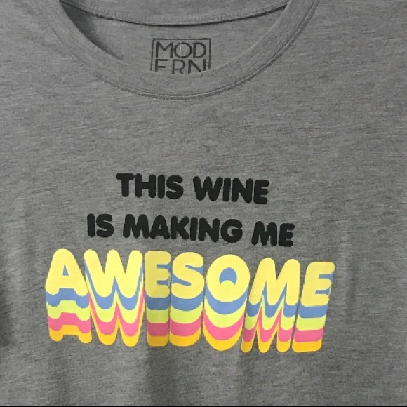 Modern Lux Tee Shirt Gray short sleeve Graphic Humor Cotton multicolor L - Picture 9 of 10